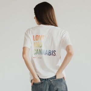 blncd love and cannabis pride tee